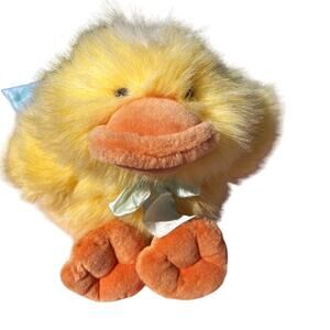 Vintage Duck Duckling Plush Yellow 14" Stuffed Animal Easter Decor Toy